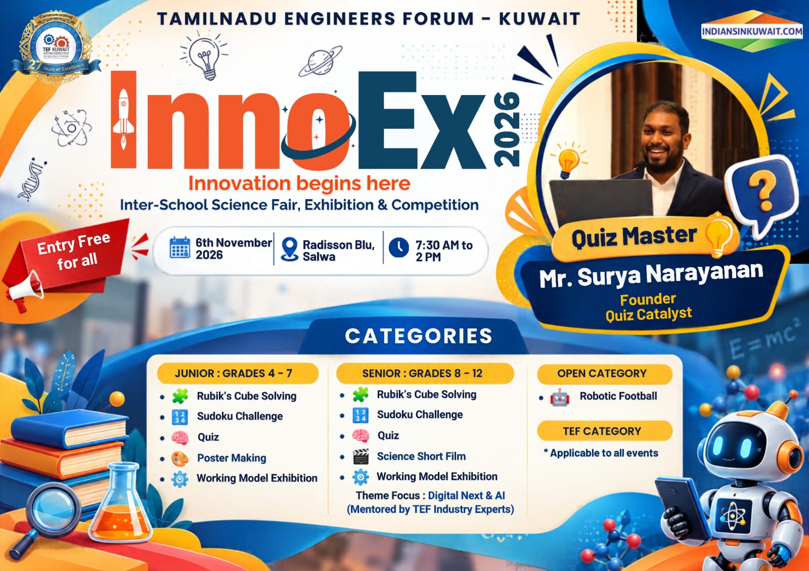 InnoEx - 2026 (Inter-School Science Fair, Exhibition & Competion)