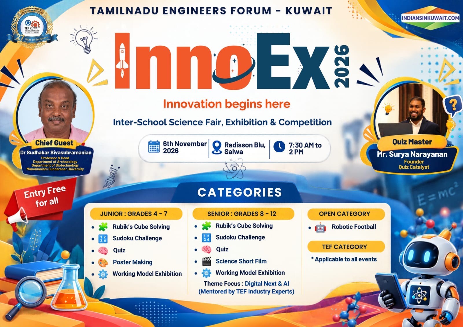 1 - InnoEx - 2026 (Inter-School Science Fair, Exhibition & Competion)